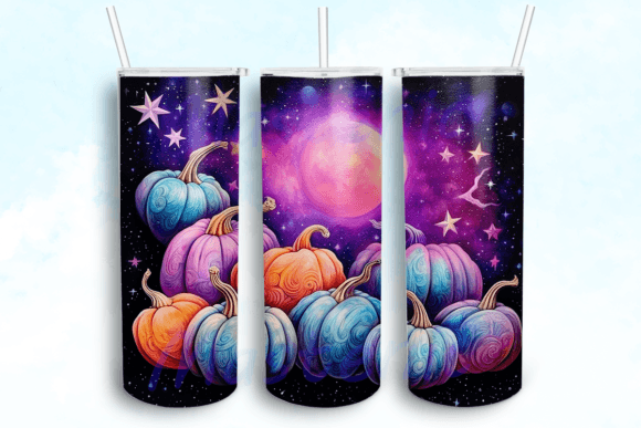 Autumn Fall Vibes Pink Pumpkins Tumbler: Craft Graphics for Blogs