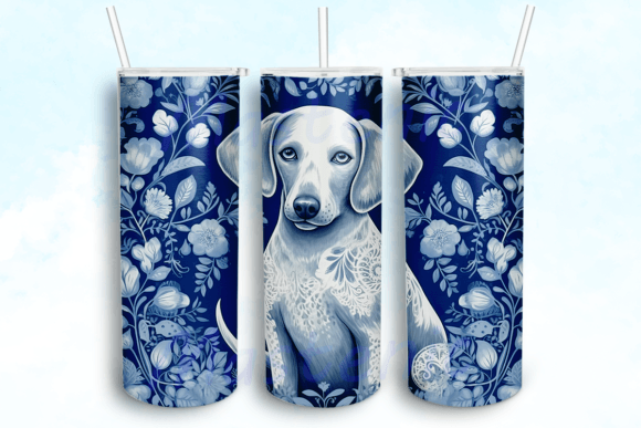 Blue Parsley Dachshund Tumbler Graphics for Crafts
