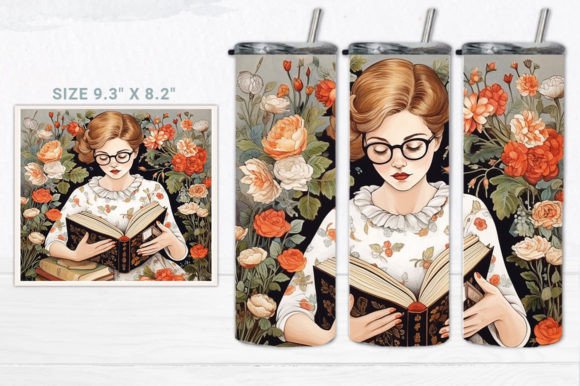 Book Lover Tumbler Design: Graphics & Tumbler Wraps