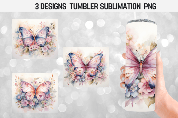 Butterflies Flower Shabby Chic Tumbler: Graphics & Crafts Review