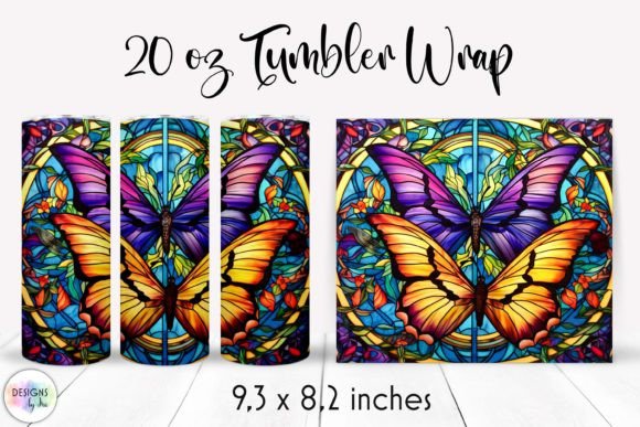 Colourful Butterflies Tumbler Wraps Graphics