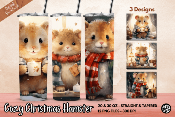 Cozy Christmas Hamster Tumbler Wrap Graphics Review