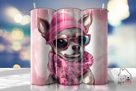Cute Chihuahua Dog Tumbler Wrap Graphics & Crafts