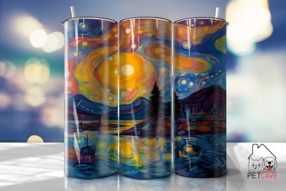 Fauvist Starry Night Tumbler 20oz Graphics for Crafts
