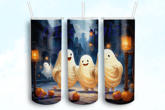 Halloween Ghost Tumbler Sublimation Graphics for Crafts