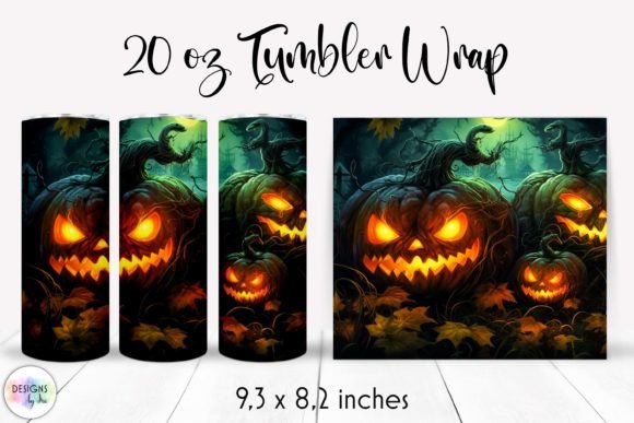 Halloween Pumpkins Tumbler Sublimation Graphics for Wraps