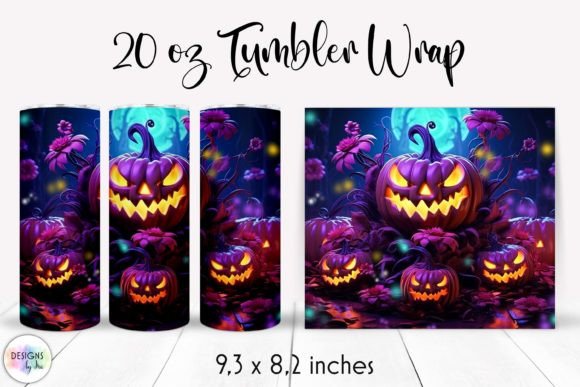 Halloween Pumpkins Tumbler Wrap Design: Graphics & Tumbler Wraps