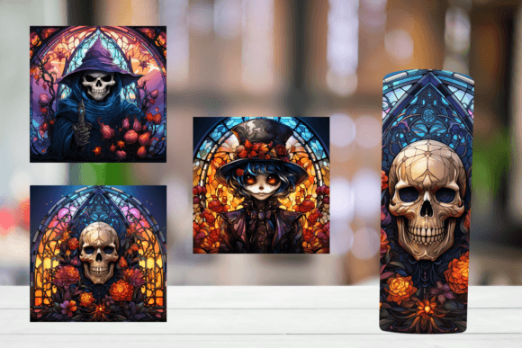 Halloween Skinny Tumbler Sublimation Graphics & Crafts