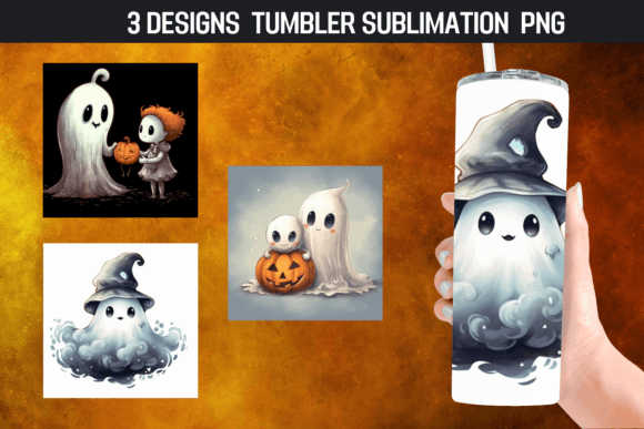 Halloween Spooky Ghost Tumbler Wrap: Graphics & Crafts