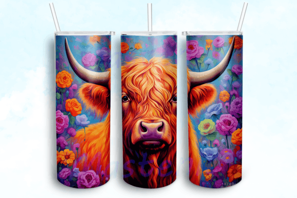 Highland Cow Graphics for Crafts & Skinny Tumbler Design