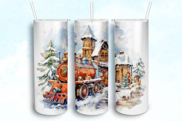 Magical Watercolor Merry Tumbler PNG for Crafts & Graphics