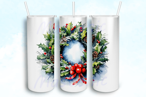 Merry Christmas Wreath Tumbler PNG: A Working Designer's Take