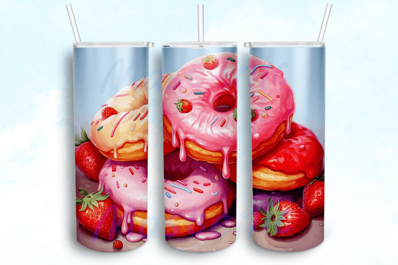 Pink Strawberry Donuts Tumbler PNG: A Crafter's Graphics Review