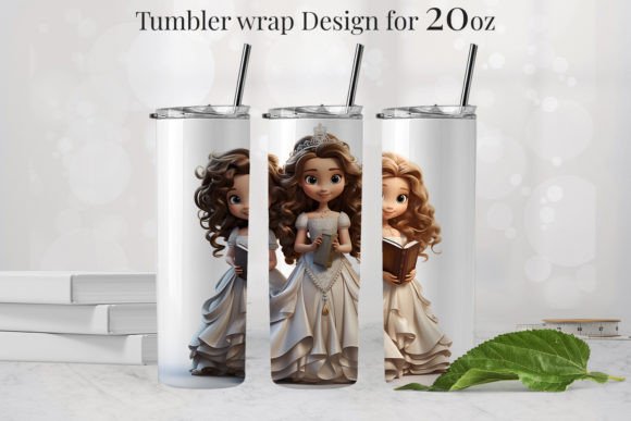 Princess Tumbler Design Graphics & Illustrations