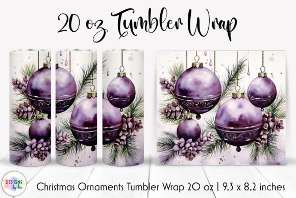 Purple Christmas Bulbs Tumbler Wraps Graphics Review