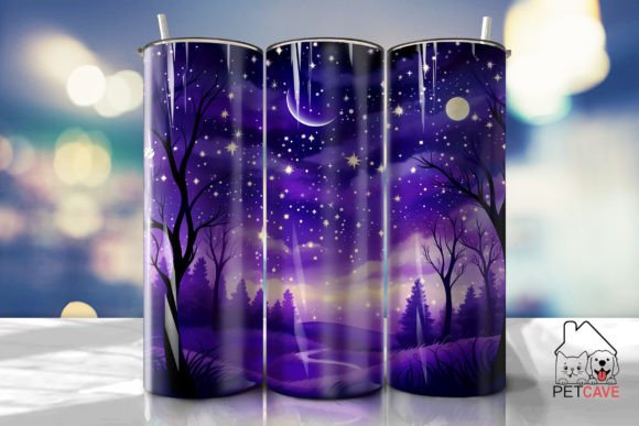 Purple Starry Constellation Tumbler Wrap: Graphics & Crafts