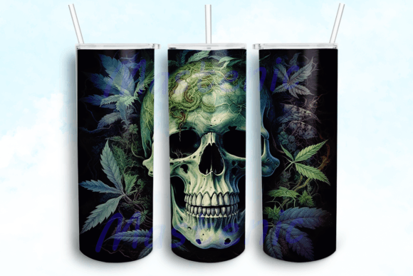 Skull Marijuana Leaves Tumbler PNG: A Designer Review