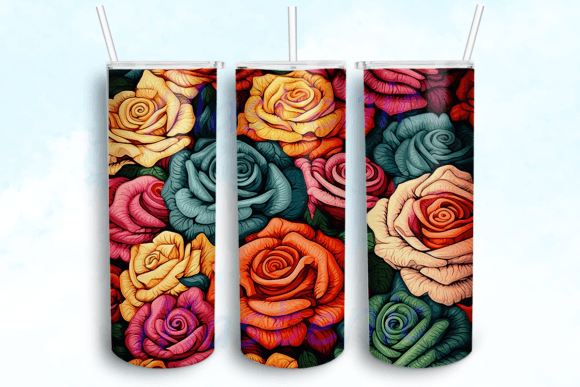 Spring Roses Tumbler Sublimation Graphics for Crafts