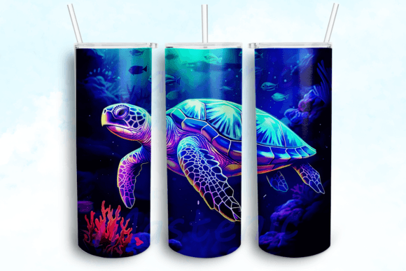 Turtle 20 Oz Skinny Tumbler Sublimation: Graphics & Crafts