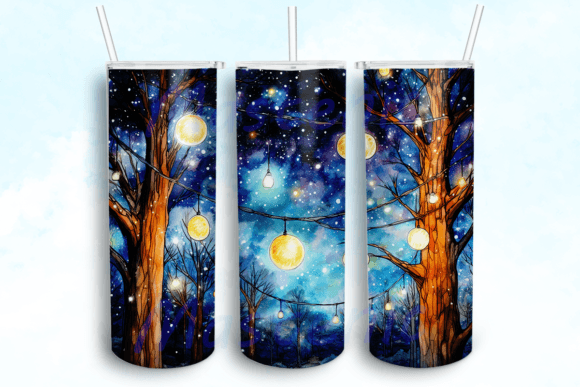 Twinkling Lights and Stars Tumbler Graphics & Crafts