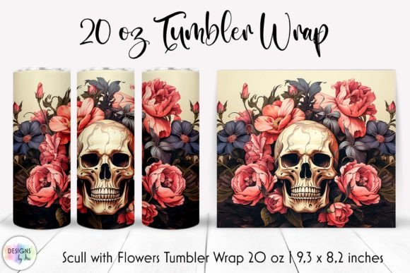 Vintage Halloween Tumbler with Skull Graphics
