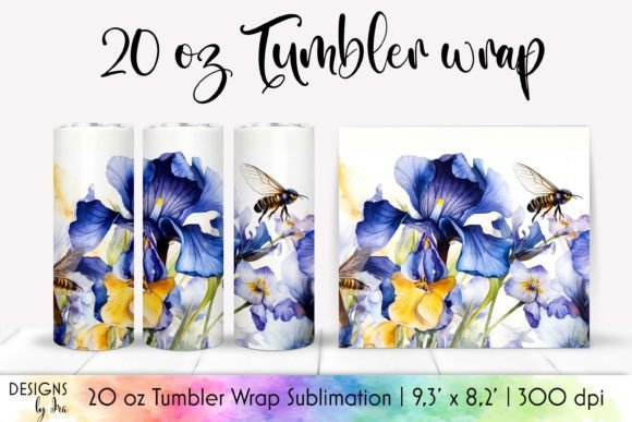 Watercolour Flowers Skinny Tumbler Wrap Graphics Review