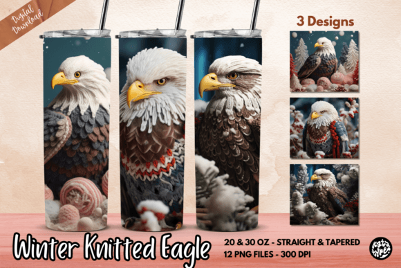 Winter Knitted Eagle Tumbler Wrap Graphics Review