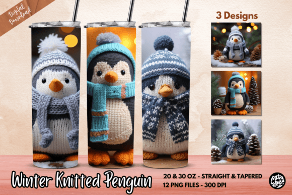 Winter Knitted Penguin Tumbler Wrap Graphics Review